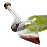 Bouteille de carafe transparente automatique faite à la main Casier à vin en bois de haute qualité Portable verre métal Logo personnalisé pour le vin