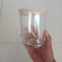 Pot à bougie en verre transparent épais de 9 oz et 10 oz avec couvercle hermétique en bambou, étiquette personnalisée, pots de luxe vides, boîte, spray de Noël