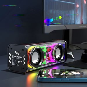 V8 Speakers Shake Super Bass Transparent Wireless Stereo Surround Wireless Speakers Audio <b>Player</b> Loudspeaker Sound Box - Product Image 2