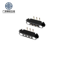 2.54 MM Spring Loaded Male Female Bend Nylon Housing 2P 3P 4P 5P Waterproof Magnetic Pogo Pin Connector