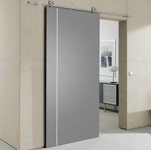 Minimalisme moderne Système de porte coulissante en bois affleurant Vente directe d'usine Fantôme Matériel caché <span class=keywords><strong>Mots</strong></span> clés Usine Porte coulissante - Product Image 4