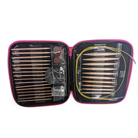 Ensemble d'aiguilles à tricoter circulaires interchangeables, 13 paires, en oxyde d'aluminium rose doré, modèle A4-3, détachables pour pulls, écharpes, bricolage