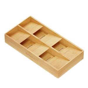Organisateur de couverts en bois SpaceAid, boîte de rangement en bambou pour tiroir avec compartiments pour couteaux, fourchettes, cuillères, écologique - Product Image 5