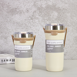 Termo de vacío de acero inoxidable 304 de doble capa portátil, creativo, de gran capacidad, diseño moderno, taza para bebidas de café, incluye - Product Image 6