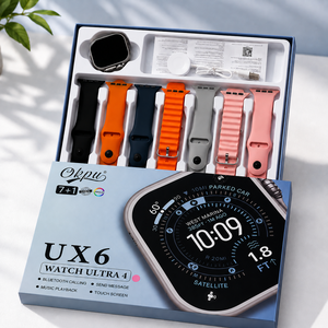 ชุดนาฬิกาอัจฉริยะ UX6, สายซิลิโคนสำรอง 7+1 เส้น, รองรับการโทรผ่านบลูทูธ หน้าจอสัมผัส นาฬิกาอัจฉริยะเพื่อสุขภาพ ชุดคอมโบนาฬิกาอัจฉริยะ - Product Image 1