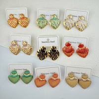 Boucles d'oreilles clous tendance en acier inoxydable plaqué or, bijoux géométriques émaillés pour femme, cadeau, fête, mariage