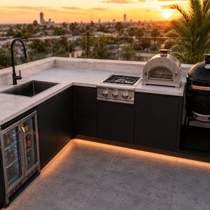 Cuisine barbecue extérieure  et station de grill <span class=keywords><strong>pour</strong></span> villas Four électrique encastré sur mesure et gril en acier inoxydable - Product Image 4