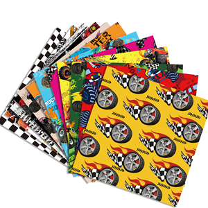 WW072 dekorasi Album foto pembungkus Hadiah pola truk Monster pesta mobil balap kertas Scrapbook DIY untuk pembuatan kartu DIY dekorasi - Product Image 1
