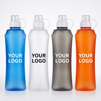 Bouteille souple pliable de 500 ml avec logo personnalisé pour événements sportifs, en TPU de 0,3 mm, anti-fuite, vente en gros