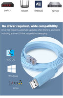 Câble de console de débogage USB vers RJ45 plaqué or pour commutateur de configuration de contrôle H3C Cisc0 Routeur