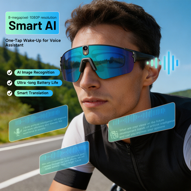 Next-gen Wearable Eyewear IP66 Rating 8 Million Camera Video Music Play AI Assistant Real-time Translation Smart Glasses