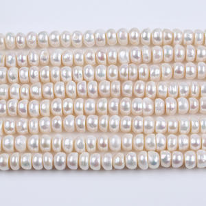 Zhuji 10-11mm White Flat <b>Pearl</b> Natural <b>Freshwater</b> Loose Round <b>Pearl</b> for DIY Necklace <b>Bracelet</b> - Product Image 1