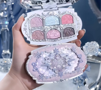 Flower Knows Nouvelle Collection Snow Ballet Palette de fards à paupières en poudre six couleurs gaufrées, soyeux satiné, waterproof 6,5g
