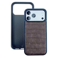 Étui de téléphone en PU effet crocodile pour iPhone 18 Pro Max, style luxueux, doublure douce, anti-traces de doigts, protection de l'objectif, coque antichoc