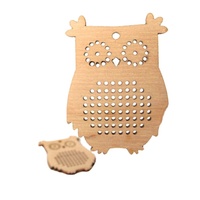 Kit de bricolage en bois pour broderie au point de croix, avec pendentifs en forme de cœur et d'hibou découpés au laser, étiquettes en contreplaqué naturel