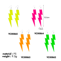 Boucles d'oreilles YACHEN en PS fluorescentes couleur bonbon, pendentif éclair néon, pour mariage, anniversaire, Nouvel An, déguisement, danse, pour femmes