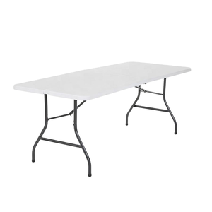 Conjunto de Mesa e Cadeiras de Plástico Branco Dobrável para Jardim e Festas, Resistente e Alugável, <span class=keywords><strong>6</strong></span> pés - Product Image 2