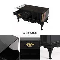 Meubles de chambre à coucher, petite commode à tiroirs latéraux, tables de chevet luxueuses et intemporelles avec base en bois et étagères en verre fumé