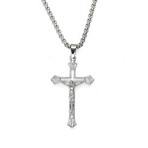 Collar con Colgante de Cruz Crucifijo de Acero Inoxidable a Prueba de Agua para Hombre, Dorado, Plateado, Negro, Jesús, Católico, Cristiano, Duradero - Product Image 5