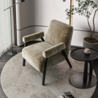 Fauteuil individuel d'intérieur moderne haut de gamme sur mesure en bois massif avec tissu en coton de haute qualité, durable, pour salon, chambre, hôpital, salle à manger
