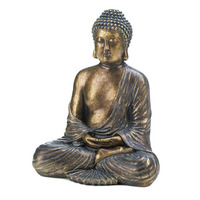 Statue de Bouddha en résine bronze froid à finition antique
