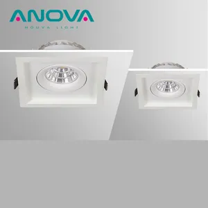 COB LED die-casting aluminum 360 gyro down light IP44 3000K 9.5W embedded led downlight square