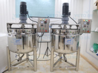 Cuve de mélange chauffante à double enveloppe en acier inoxydable 304/SUS316L, capacité 300L, homogénéisateur cosmétique avec contrôle électronique