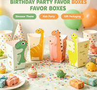 Boîtes à Popcorn en Papier Dinosaure pour Fête d'Anniversaire Enfants, Contenants à Bonbons et Snacks, Boîtes à Friandises Thème Dinosaure Dessin Animé pour Fête