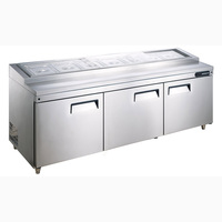 XEOLEO Commercial 2/3 portes Sandwich Table réfrigérateur 0 ~ 10 degrés en acier inoxydable Pizza comptoir congélateur salade préparation refroidisseur