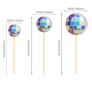 <span class=keywords><strong>D</strong></span>écoration de gâteau en gros personnalisée : Boule disco arc-en-ciel, pics à gâteau miroir colorés pour fête rétro années 70, <span class=keywords><strong>anniversaire</strong></span>, vente en gros - Product Image 2