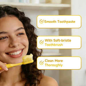 Ensemble de <span class=keywords><strong>dentifrice</strong></span> et de brosse à dents à l'enzyme de citron biologique personnalisé Blanchissant et sans fluor pour les dents sensibles Utilisation à domicile OEM/ODM - Product Image 5