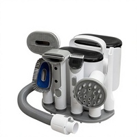 Kit de toilettage manuel multifonctionnel pour animaux de compagnie avec aspiration des poils, nettoyage et séchage ; base de rangement intégrée pour éliminer les poils lâches