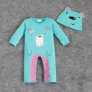 Vêtements pour tout-petits en gros : Barboteuse à motif mignon avec chapeau, collection mode bébé - Product Image 1