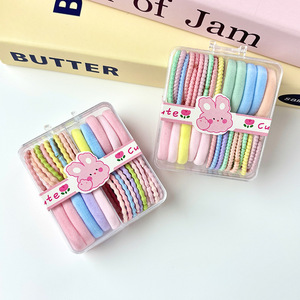 Élastiques à cheveux pour enfants aux couleurs bonbons, 30 pièces en boîte, haute élasticité, usage quotidien - Product Image 1