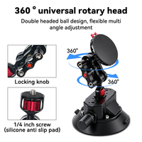 Supporto Magnetico per Telefono da Auto, Montaggio a Ventosa in Metallo per Parabrezza, Rotazione a 360 Gradi, Forte Forza Magnetica, Facile Installazione