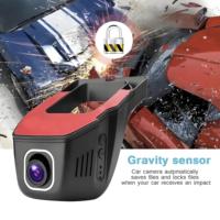 Caméra DVR de voiture WIFI FHD1080P 120° °   Caméra embarquée grand angle avec enregistrement en boucle, surveillance de stationnement 24h/24, application (APP/APK) - Source Faxtory