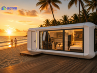 Maison capsule prête à l'emploi toute saison avec chauffage et climatisation pour camping de glamping