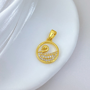 [Cobre Verdadero Dorado] Elegante Estilo <span class=keywords><strong>Cisne</strong></span> para el Trabajo, Joyería Artesanal Transfronteriza para Comercio Exterior, Microincrustaciones de Circonio - Product Image 4