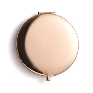 Miroir rond en métal personnalisé à la mode double face miroir cosmétique miroir compact de maquillage portable pliable