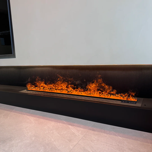 Inserto per Caminetto <span class=keywords><strong>a</strong></span> Vapore 3D con Guscio Bianco, Installazione <span class=keywords><strong>a</strong></span> Incasso, Decorazione Interna con Fiamma Finta - Product Image 1