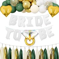 Ensemble de ballons lettres en aluminium doré crème pour décoration de fête, future mariée, ballon bague diamant, douche nuptiale, fiançailles, Globos 4D