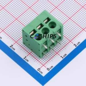 DB241R-5.0-3P-GN Spring Terminal Block Bent Lead Through Hole,P=5mm Connector 1x3P 5mm Green 3P - Product Image 1