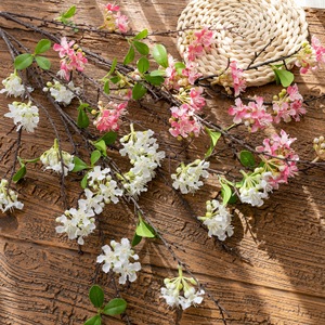Rama Artificial de Flor de Laurel Wild Path, Blanca y Rosa, Decoración para Bodas, Manualidades, Rama Individual, Hecho en China - Product Image 1