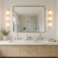 Applique Murale Moderne Blanche et Noire à 3 Boules de Verre, Lampe LED IP44 pour Salle de Bain, Miroir, Coiffeuse, Hôtel, Maison, Décoration Intérieure 6803