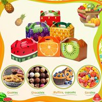 Boîtes à dragées sur le thème des fruits d'été, emballages pour bonbons avec motifs ananas, fraise, pastèque, orange, raisin, kiwi