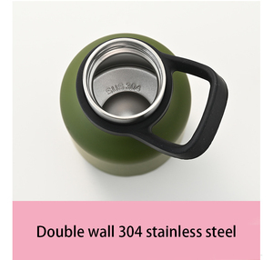 Italy Baseball Vacuum Insulated 304 Double Wall Stainless Steel Water <b>Bottle</b> Flask With Handgrip - Product Image 3