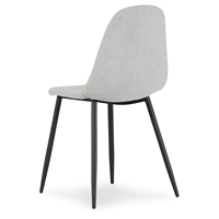 Chaises de salle à manger modernes à dossier simple pour usage domestique Chaise cuillère rembourrée blanche Salle à manger