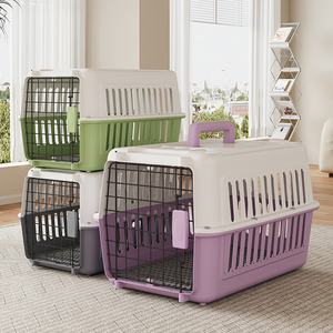 Cage de <span class=keywords><strong>transport</strong></span> pour animaux de compagnie en plastique PP écologique fabriquée en usine, 44x31x27cm, utilisation en <span class=keywords><strong>voiture</strong></span>, multi-usages, durable, boîte de <span class=keywords><strong>transport</strong></span> pour <span class=keywords><strong>chat</strong></span> et chien avec aérations - Product Image 2