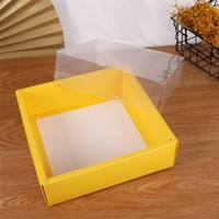 Boîte d'emballage et de rangement en carton kraft blanc rectangulaire carré épais transparent en PVC, boîte à tiroir, impression de LOGO