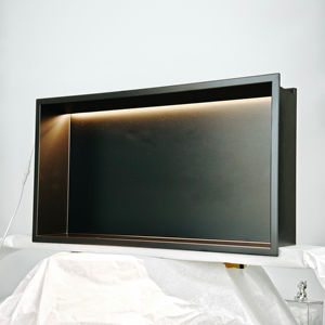 Estante empotrado de acero inoxidable con <span class=keywords><strong>nicho</strong></span> de <span class=keywords><strong>ducha</strong></span> de baño con luz LED moderna personalizada para uso en hoteles, hospitales y apartamentos - Product Image 1